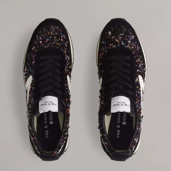 NEW RAG & BONE Suede Retro Boucle Runners Sneakers for women in pebble 72510j5 - Picture 6 of 9